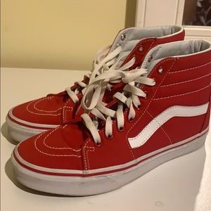Barley used high top red Vans